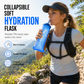 TPU Collapsible Soft Flask Foldable Sports Water Bottle for Trail Running Hydration 250ml and 500ml