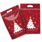 50 Pack Christmas Candy Bags Cartoon Stand Up Zipper Pouches for Snowflake Crisp Cookie and Baking Food Packaging