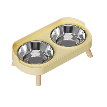 🐾 50% OFF! ✨ Ergonomic Elevated Double Pet Feeder with Stainless Bowls – 3.9" Vet-Recommended Raised Height, Anti-Spill Groove, Food-Grade Rust-Proof Bowls & Non-Slip Stable Base – 4 Colors Cats Small-Medium Dogs 🥣