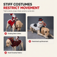 Red Pet Dog Christmas Costume Santa Claus Riding Outfit with Adjustable Chest Strap