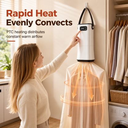 📢📢40% OFF !! ⏰Portable Clothes Dryer: Rapid Heat, Silent Night Drying, Foldable, Travel-Friendly, 4-Step Setup