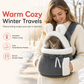 Fleece Lined Pet Carrier Backpack Soft Warm Cat Front Carrier Bag with Hand Warmer Pocket for Autumn and Winter