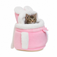 Fleece Lined Pet Carrier Backpack Soft Warm Cat Front Carrier Bag with Hand Warmer Pocket for Autumn and Winter