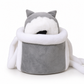 Fleece Lined Pet Carrier Backpack Soft Warm Cat Front Carrier Bag with Hand Warmer Pocket for Autumn and Winter