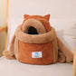 Fleece Lined Pet Carrier Backpack Soft Warm Cat Front Carrier Bag with Hand Warmer Pocket for Autumn and Winter