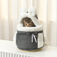 Fleece Lined Pet Carrier Backpack Soft Warm Cat Front Carrier Bag with Hand Warmer Pocket for Autumn and Winter