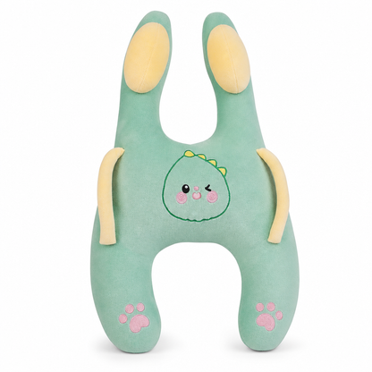 Cartoon Animal Car Sleeping Pillow for Kids and Adults Back Seat Travel Hug Cushion and Seat Belt Neck Protector for Long Distance Rides