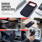 Magnetic Woven Texture Phone Case with Gold Trim – Anti-Slip, Shockproof, Wireless Charging ✨