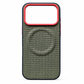 Magnetic Woven Texture Phone Case with Gold Trim – Anti-Slip, Shockproof, Wireless Charging ✨