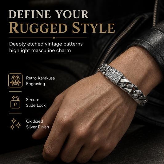 📢📢50% OFF !! ⏰ Punk Arabesque Sleek Chain – Korean Style & Couple Gift ✨💎