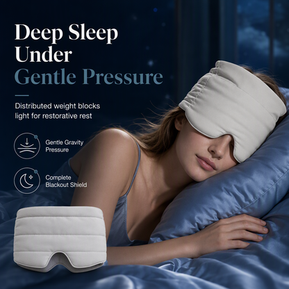 😴💤 Weighted Sleep Mask – 100% Blackout, Pressure-Relief Design for Deeper Sleep & Fresh Eyes!