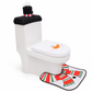 Christmas Toilet Seat Cover and Rug 3-Piece Set Holiday Bathroom with Santa Claus Snowman and Reindeer