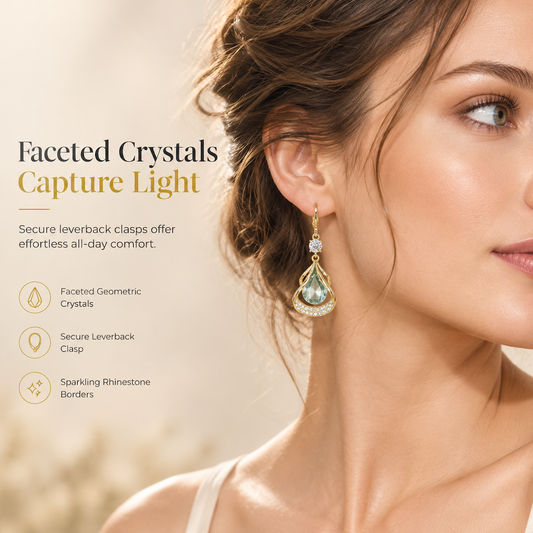 📢📢 50% OFF🌈Elegant Rhinestone Water Drop Dangle Earrings