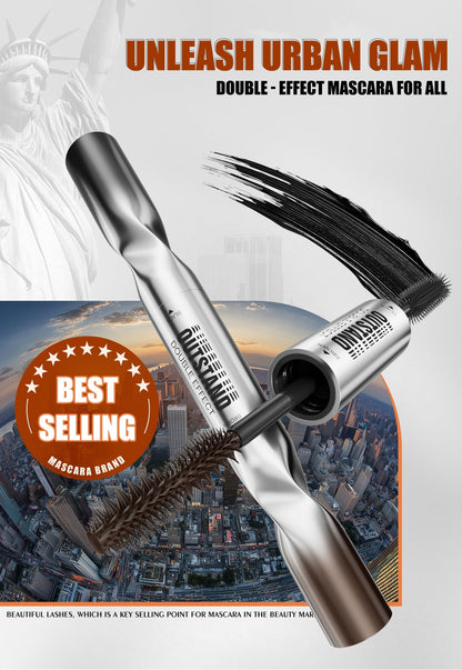 Waterproof, sweat-resistant, volumizing, multi-shade dual-ended mascara base