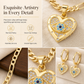 Gold Plated Copper Zircon Devil Eye Heart and Earrings Jewelry Accessories