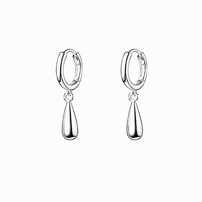 Minimalist Water Drop Circle Hoop Earrings for Women Elegant Huggie Earrings 1 Pair