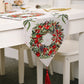 Christmas Table Runner with Tassels for Home Dining Decoration