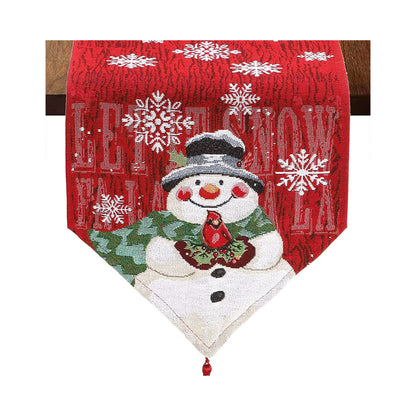 Christmas Table Runner with Tassels for Home Dining Decoration