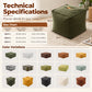 Unfilled Square Pouf Cover Floor Cushion Ottoman Slipcover for Living Room and Clothes Storage Removable Washable 45x45x23cm