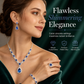 Women Teardrop Crystal Gemstone Jewelry Set with Stud Earrings and Ring