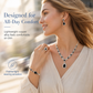 Women Teardrop Crystal Gemstone Jewelry Set with Stud Earrings and Ring