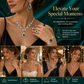 Women Teardrop Crystal Gemstone Jewelry Set with Stud Earrings and Ring