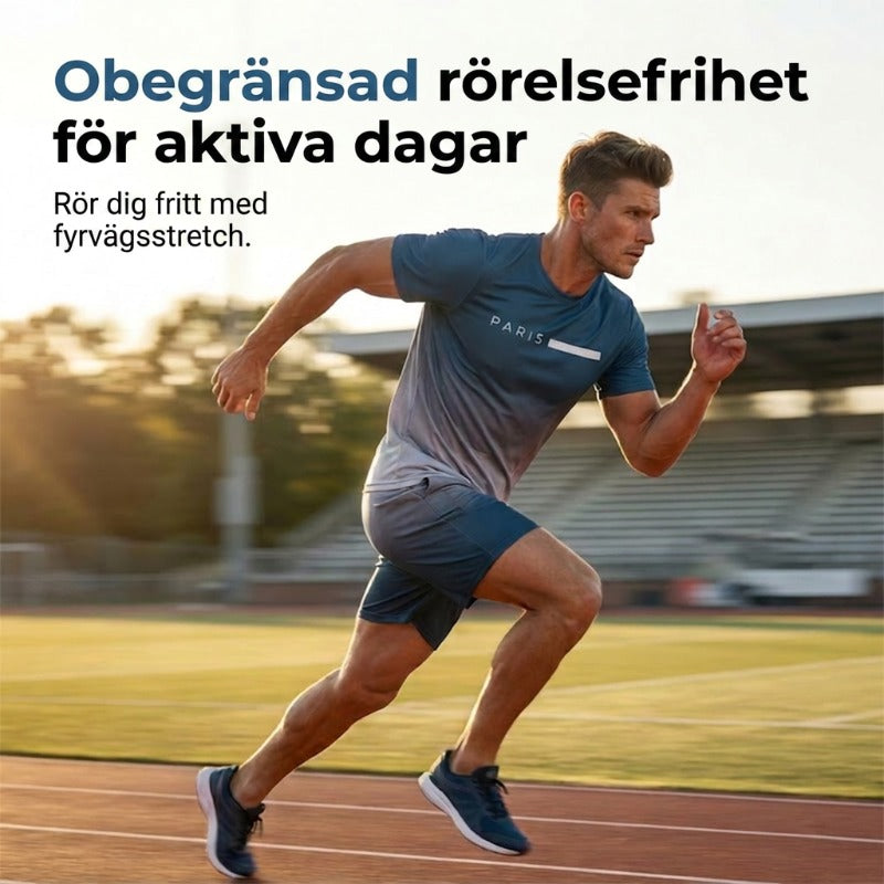 Herrset med t-shirt och shorts i gradientfärg